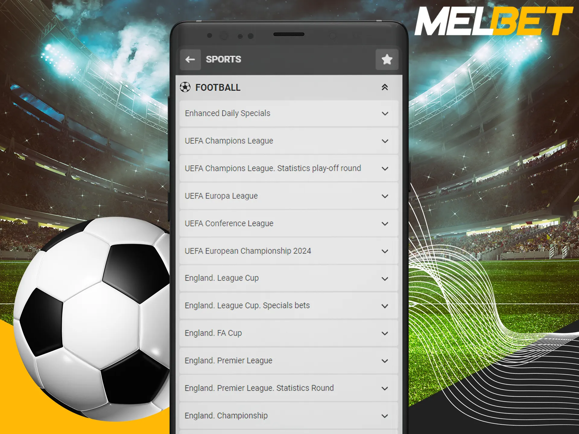 Bet on football and win money at Melbet.