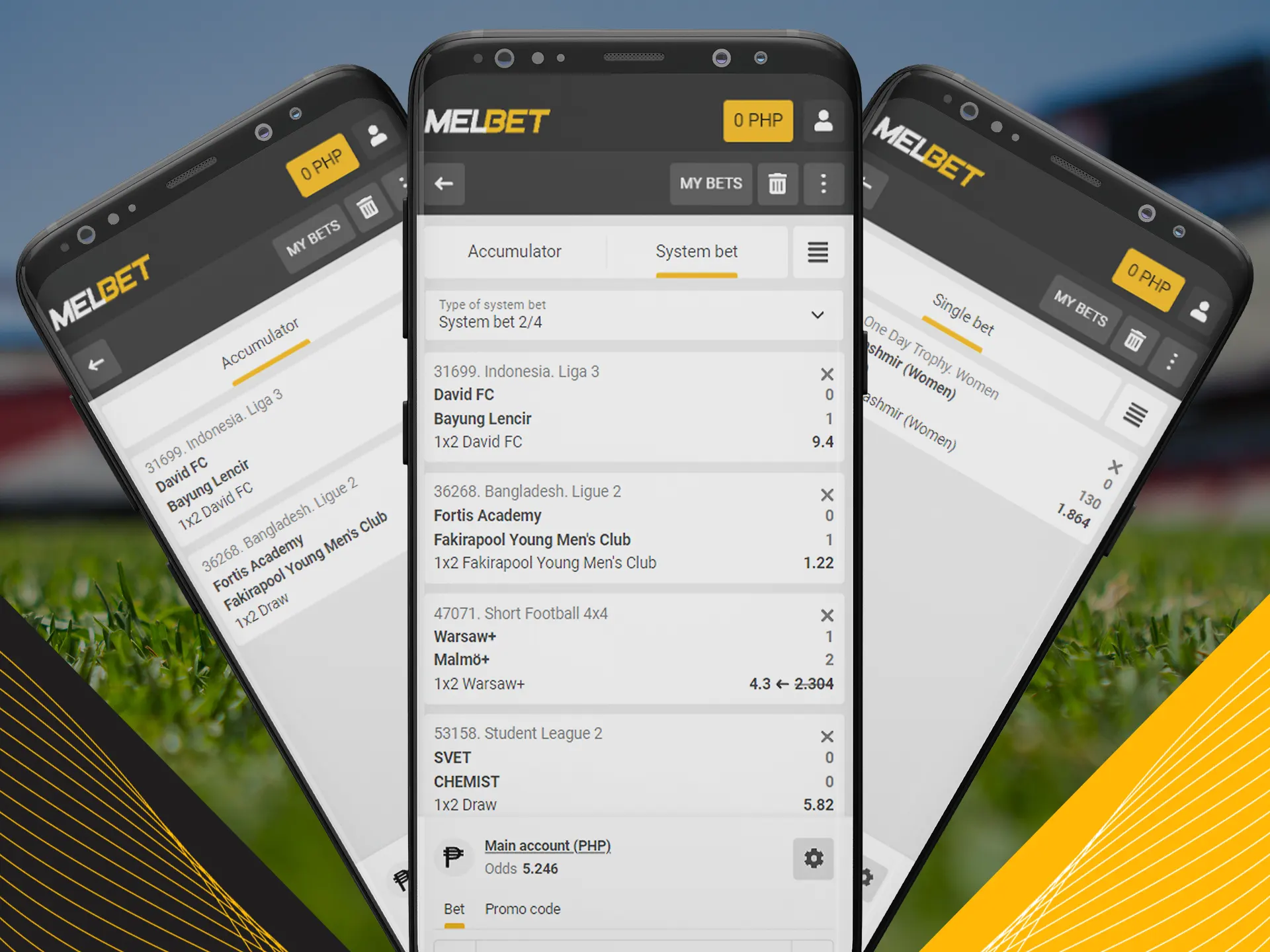 Make your own bet in Melbet app.
