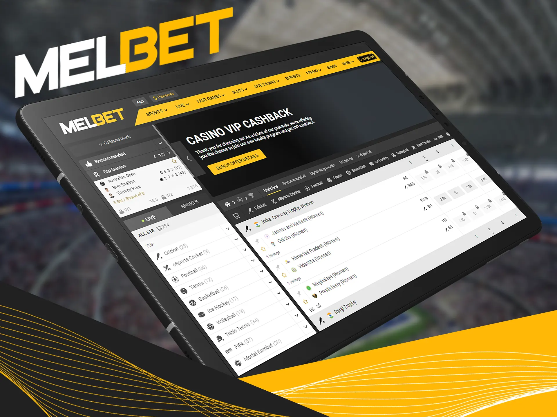 Use website version of Melbet on any device.