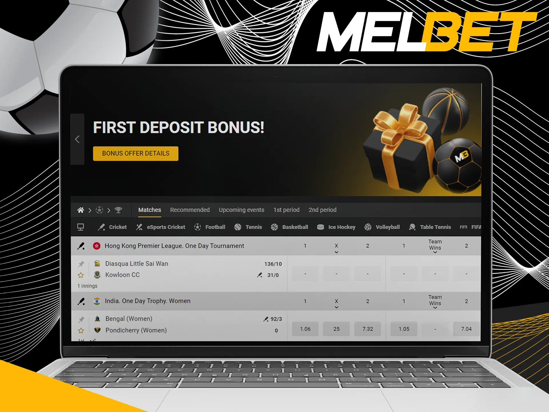 Get your Melbet sports bonus after first deposit.