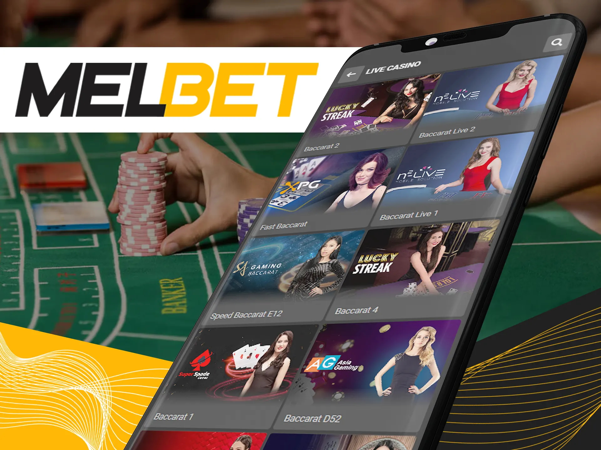 Play baccarat games at Melbet casino and win money.