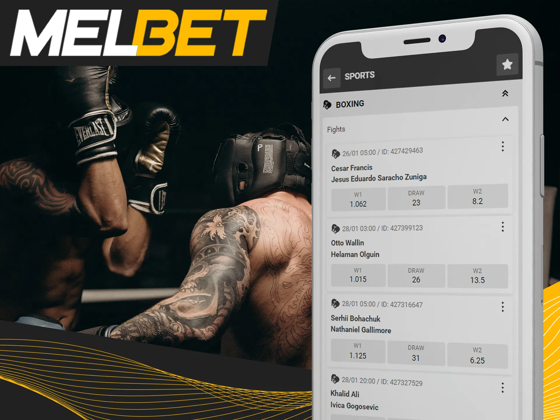 Bet on your favourite boxers and win money.