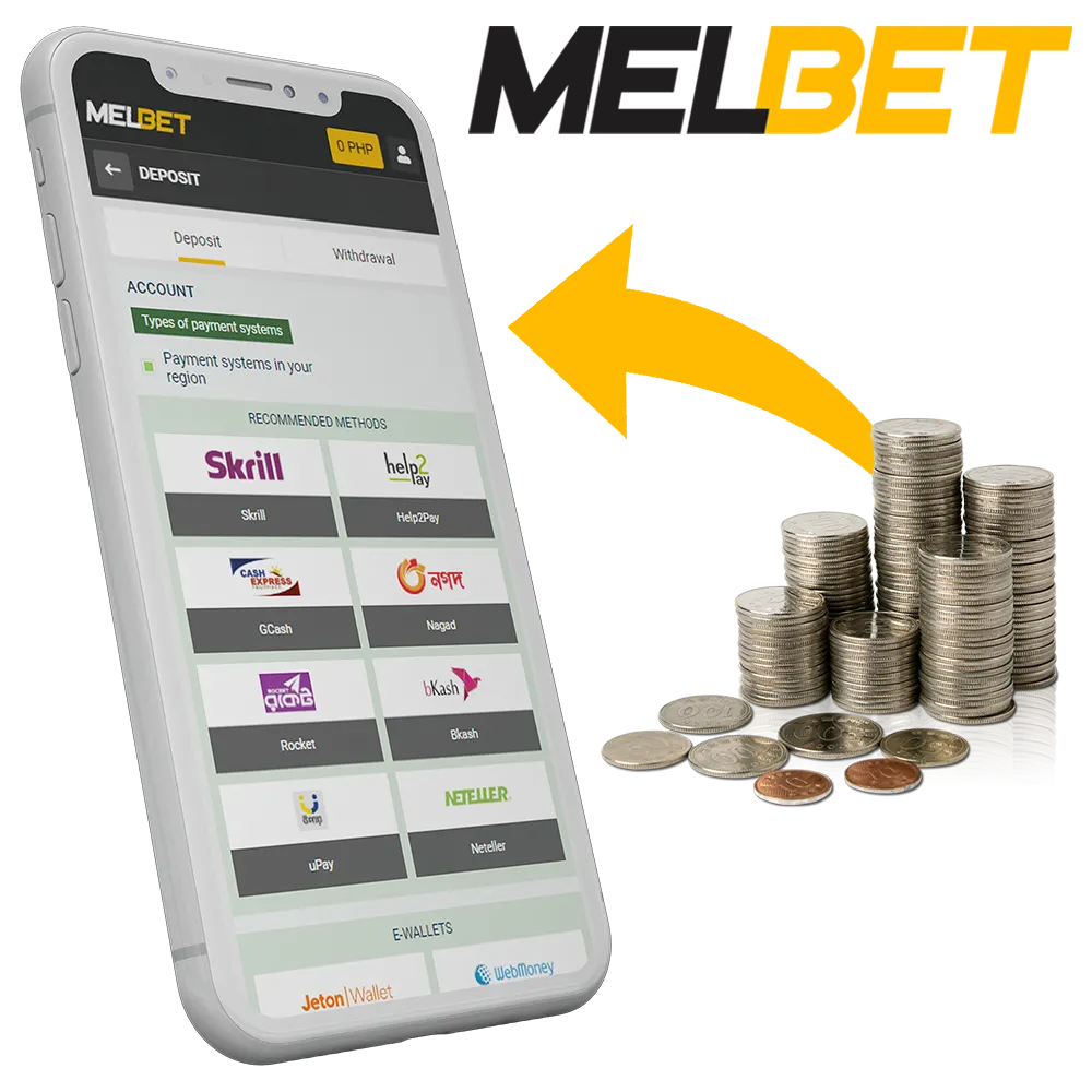 Deposit your money at Melbet.