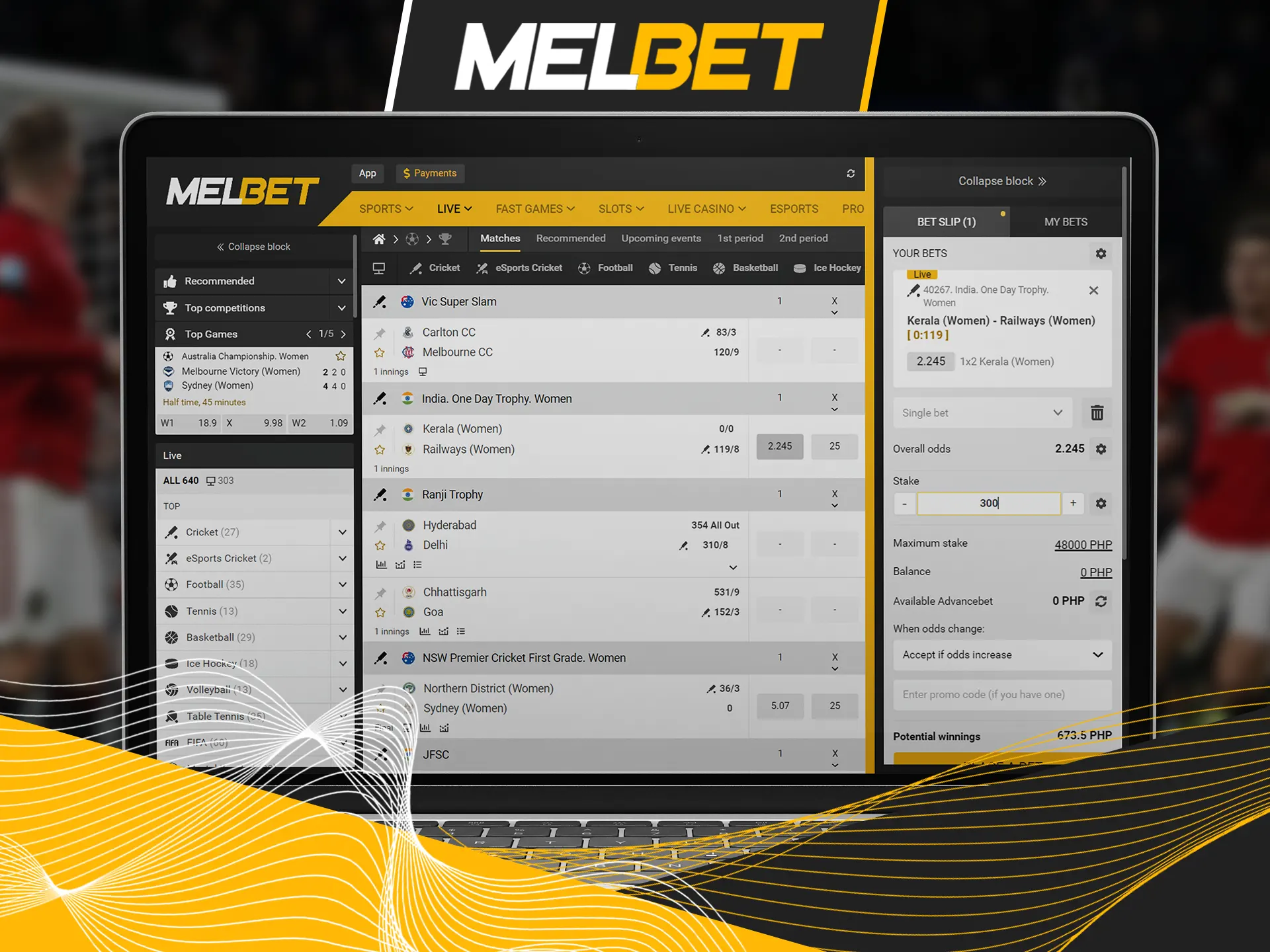 Making bets at Melbet website is easy.