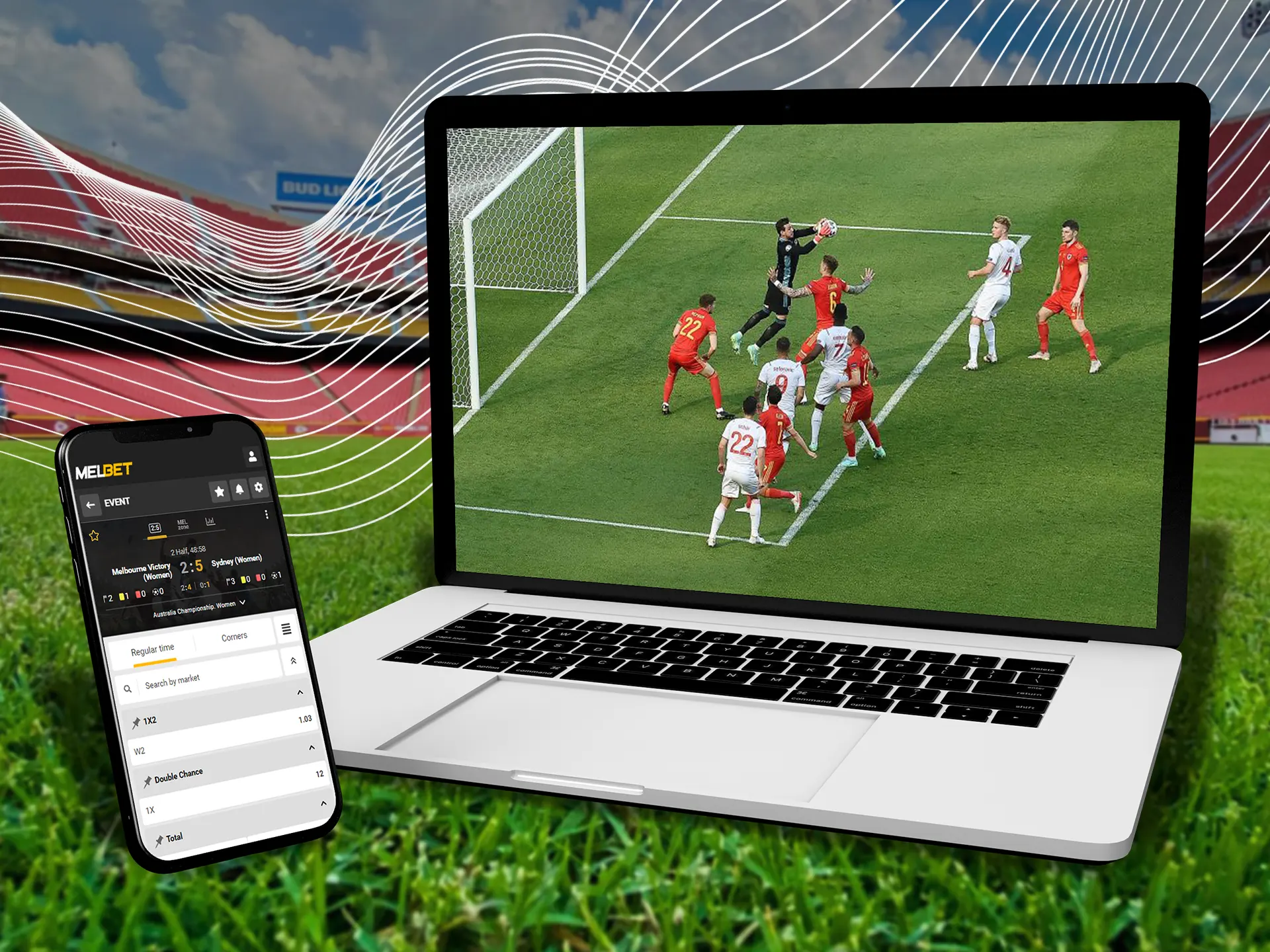 Watch matches in live format at Melbet.