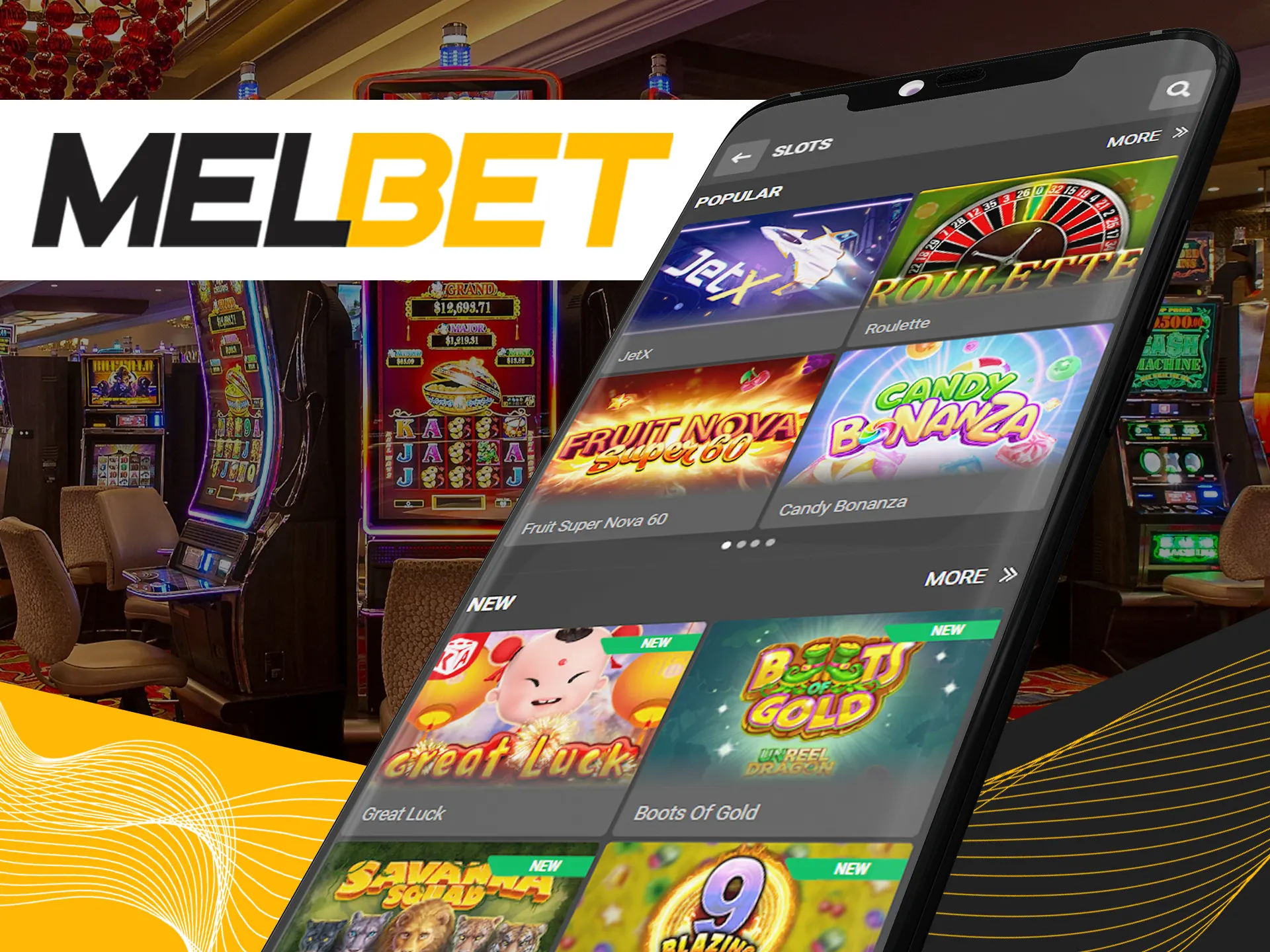 Search for your favourite slots games at Melbet.