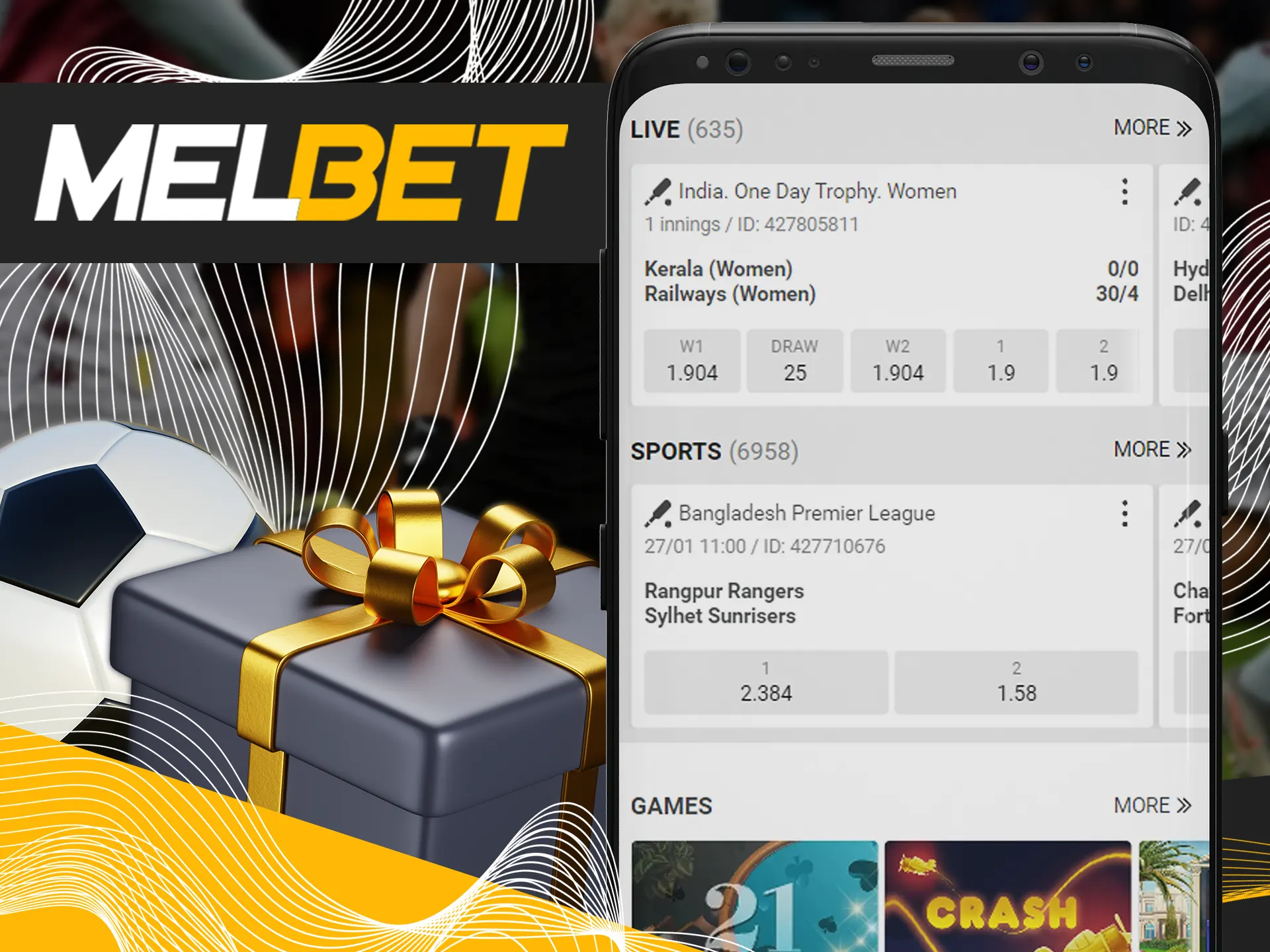Make first deposit and get your Melbet welcome bonus.